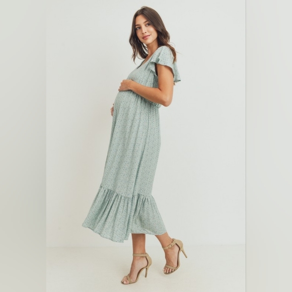 Pinkblush Green Floral Midi Dress - Picture 4 of 8